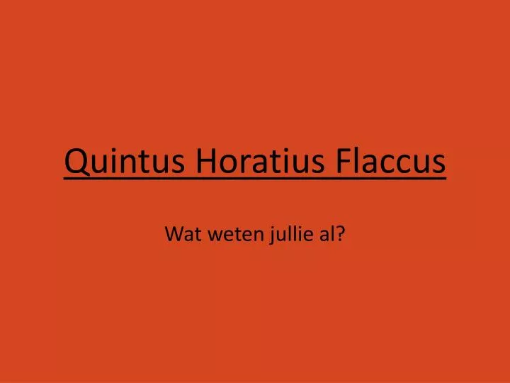 quintus horatius flaccus
