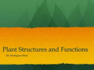 Plant Structures and Functions