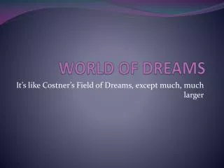WORLD OF DREAMS