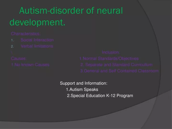 autism disorder of neural development