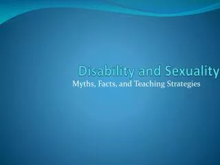 Disability and Sexuality