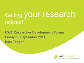 Getting your research noticed!