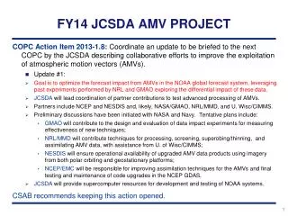 FY14 JCSDA AMV PROJECT