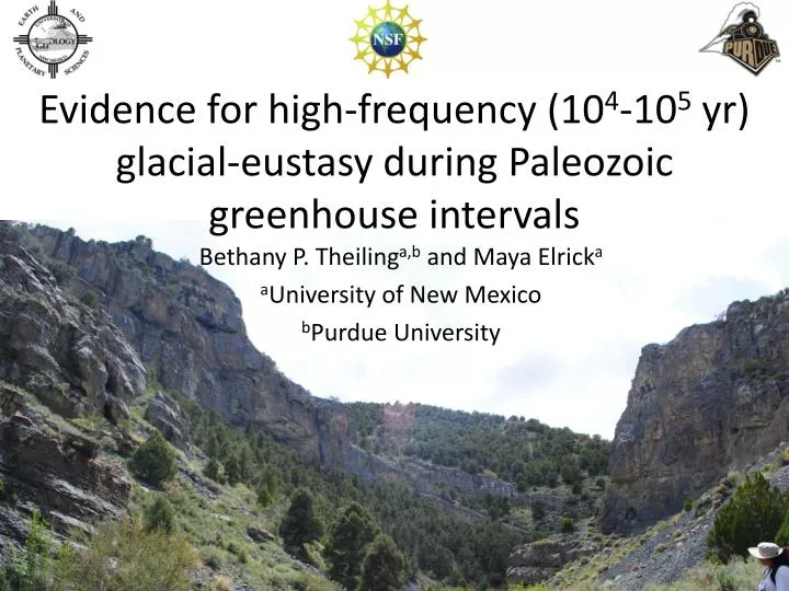 evidence for high frequency 10 4 10 5 yr glacial eustasy during paleozoic greenhouse intervals