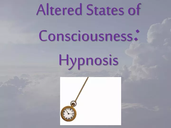 altered states of consciousness hypnosis