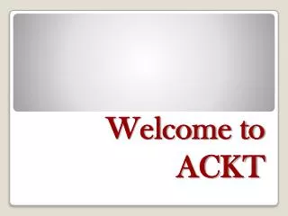 Welcome to ACKT