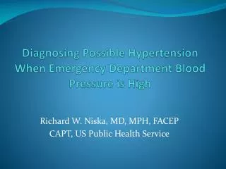 Diagnosing Possible Hypertension When Emergency Department Blood Pressure is High