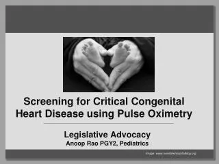 Screening for Critical Congenital Heart Disease using Pulse Oximetry