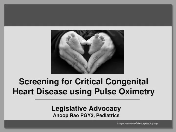 screening for critical congenital heart disease using pulse oximetry