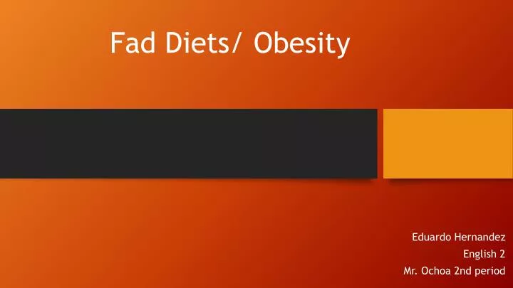 fad diets obesity