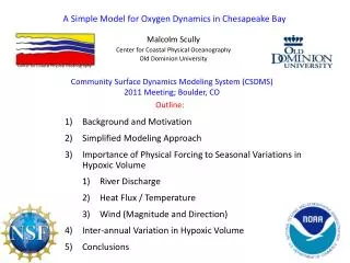 A Simple Model for Oxygen Dynamics in Chesapeake Bay