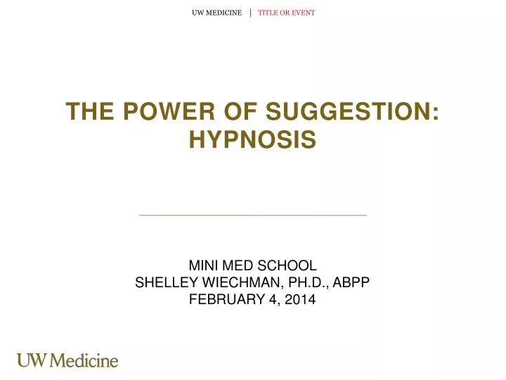 the power of suggestion hypnosis