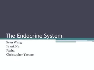 The Endocrine System