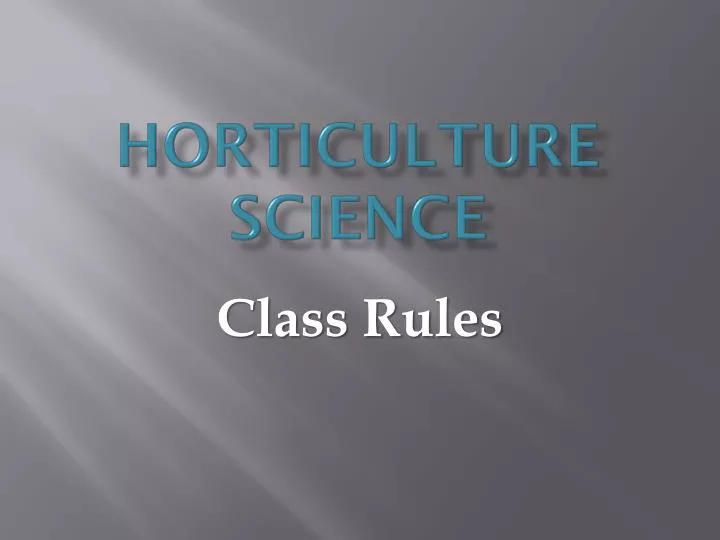 horticulture science