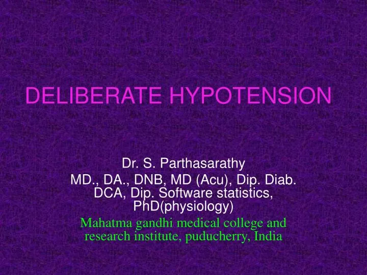 deliberate hypotension