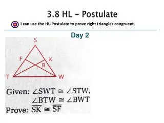 3.8 HL - Postulate