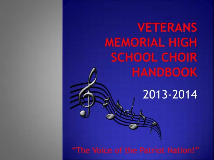 veterans memorial high school choir handbook