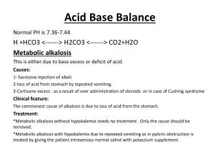 Acid Base Balance