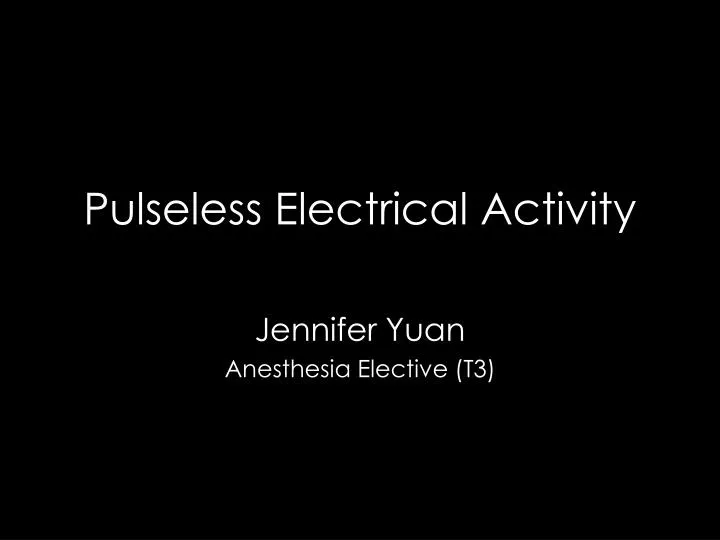pulseless electrical activity