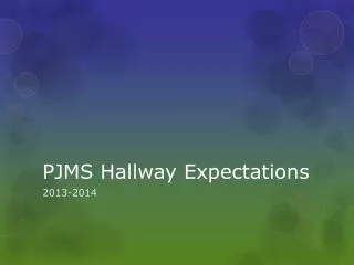 PJMS Hallway Expectations