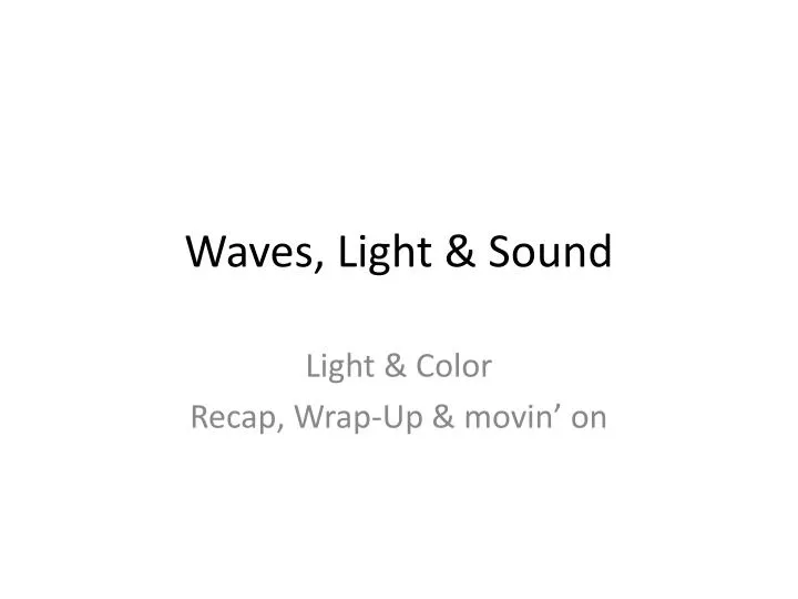 waves light sound
