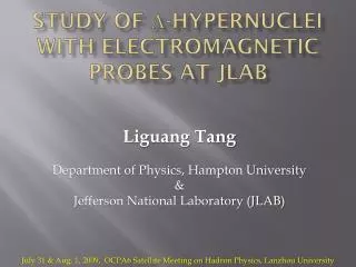 STUDY of ? - Hypernuclei with Electromagnetic Probes at JLAB