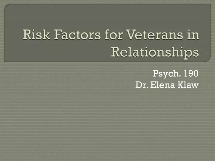 risk factors for veterans in relationships