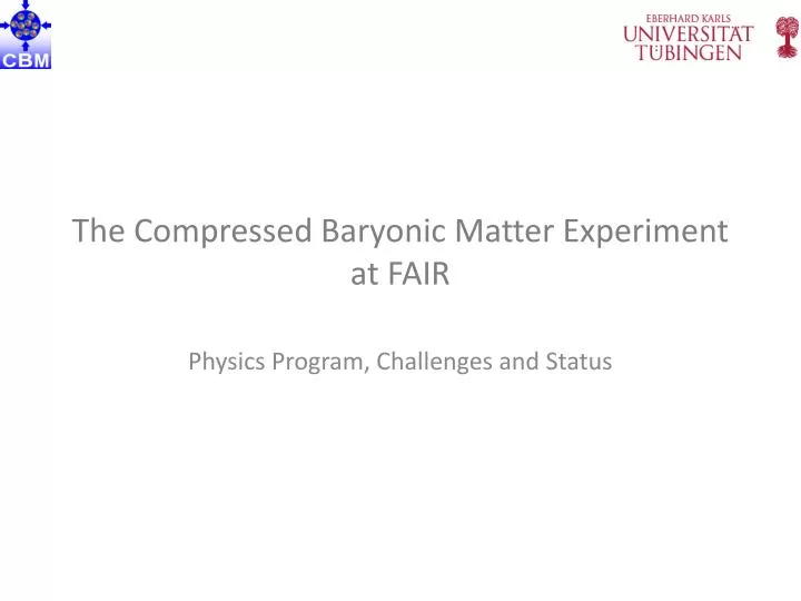 the compressed baryonic matter experiment at fair