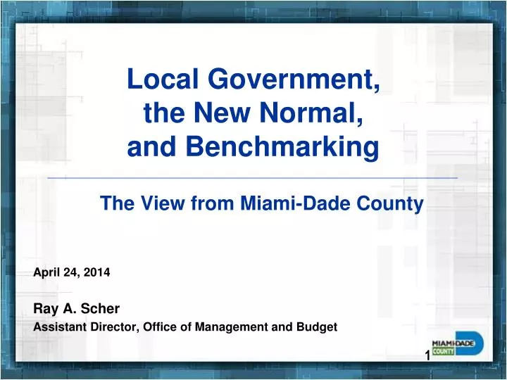 local government the new normal and benchmarking