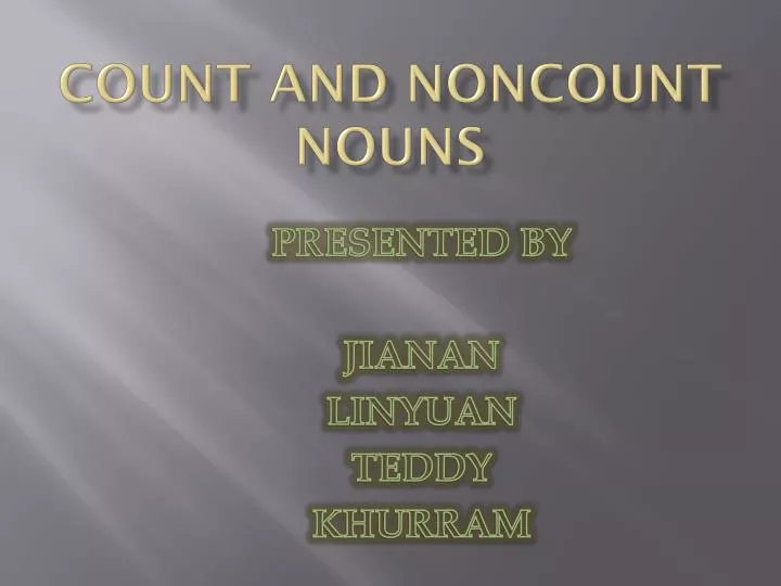 count and noncount nouns