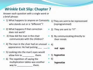 wrinkle exit slip chapter 7