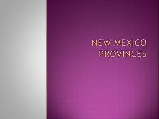 New Mexico Provinces