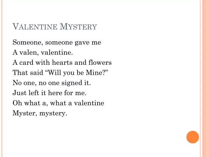valentine mystery