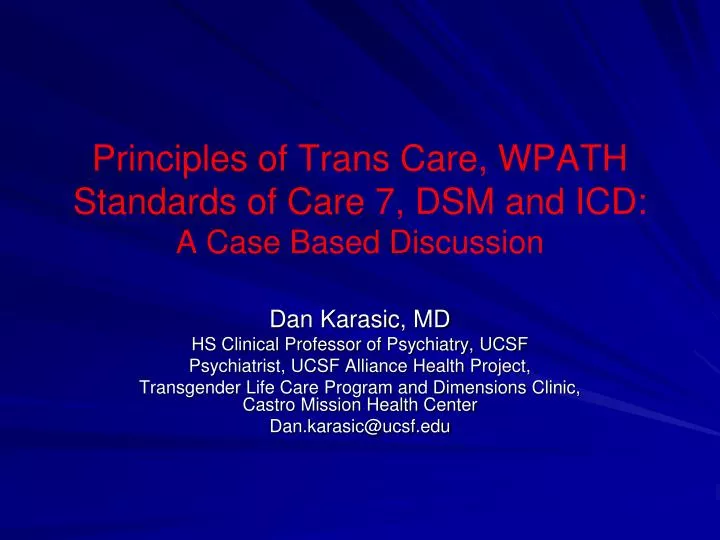 principles of trans care wpath standards of care 7 dsm and icd a case based discussion