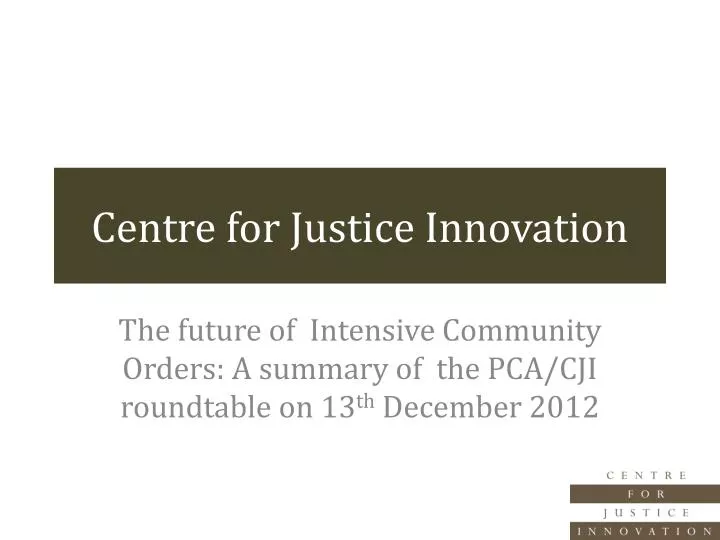 centre for justice innovation