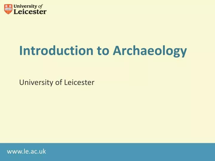 introduction to archaeology