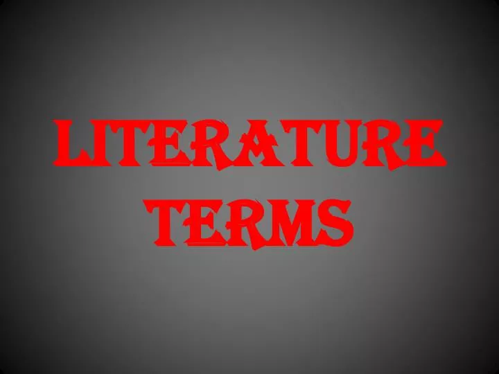 literature terms
