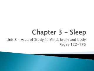 Chapter 3 - Sleep