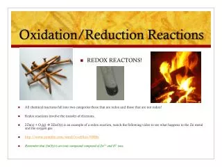 Oxidation/Reduction Reactions