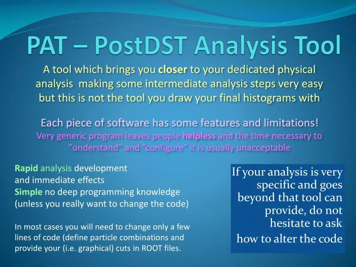 pat postdst analysis tool