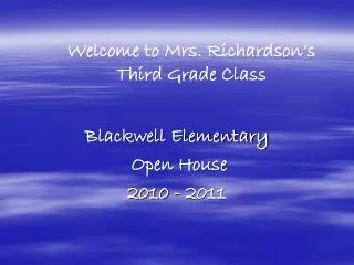 Blackwell Elementary Open House 2010 - 2011