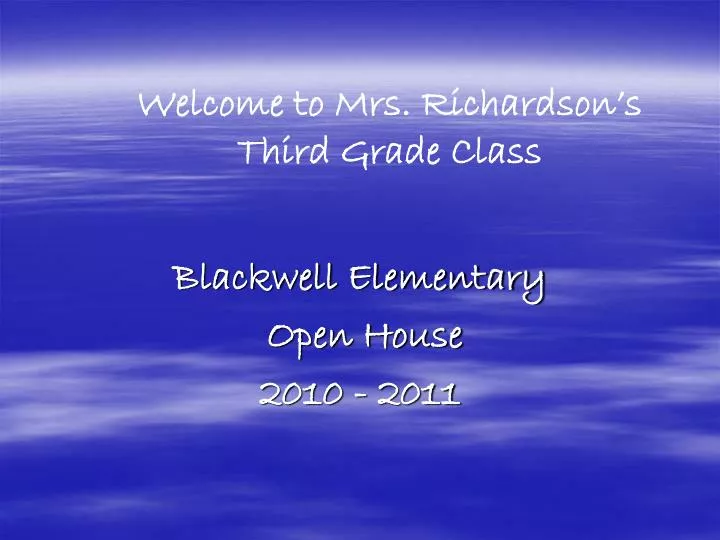 blackwell elementary open house 2010 2011