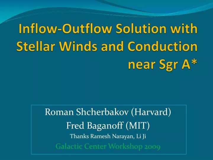 inflow outflow solution with stellar winds and conduction near sgr a