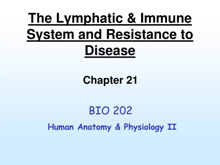 the lymphatic immune system and resistance to disease