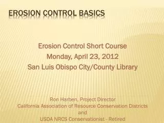 Erosion Control basics