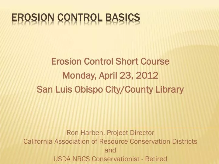 erosion control basics