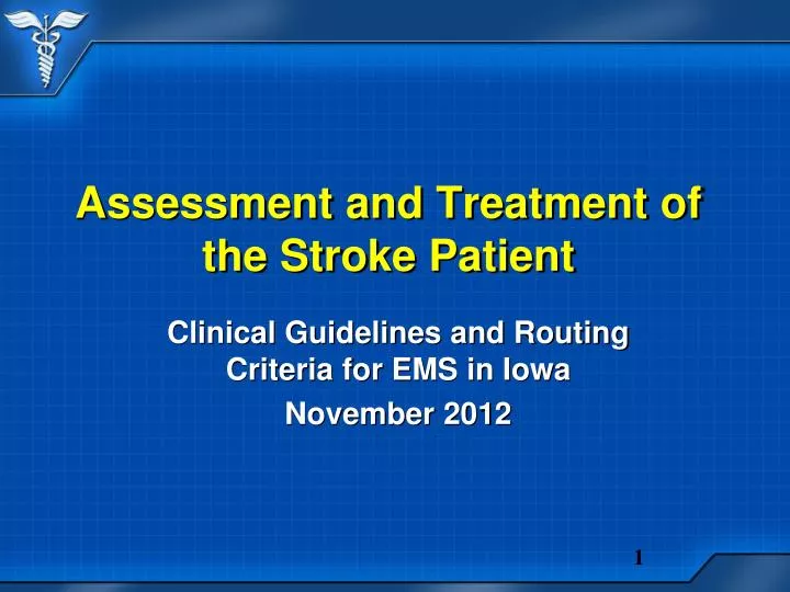 assessment and treatment of the stroke patient