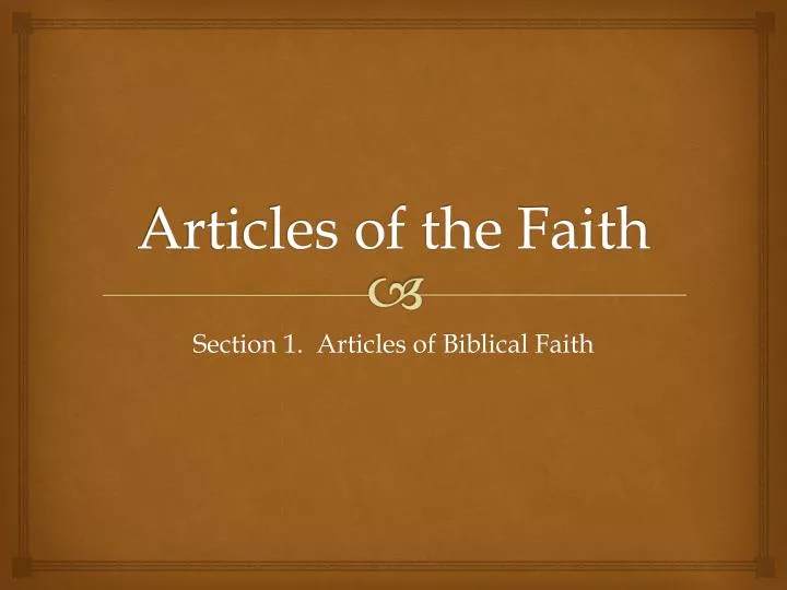articles of the faith