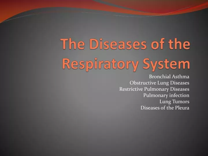 the diseases of the respiratory system