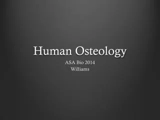 Human Osteology